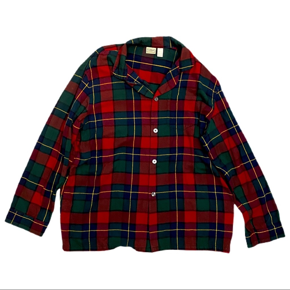 LL Bean Flannel Red & Green Men’s Sz XXL Tall
